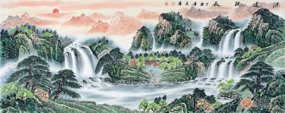 办公室风水背景|办公室挂字画应该选择什么？ 一丛网的山水国画很美，更有艺术感！