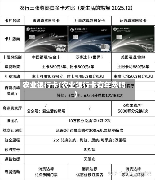 农业银行卡(农业银行卡有年费吗)