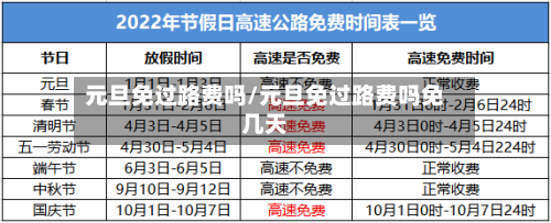 元旦免过路费吗/元旦免过路费吗免几天