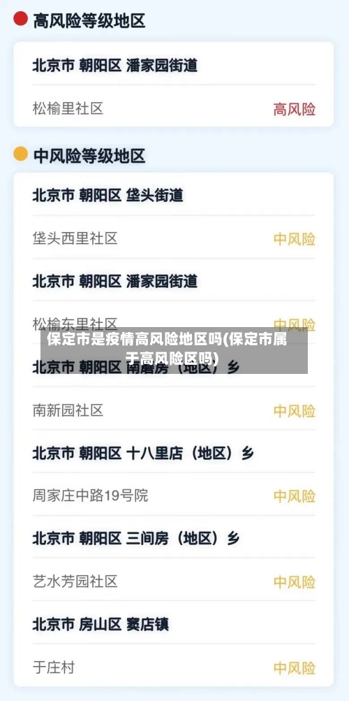 保定市是疫情高风险地区吗(保定市属于高风险区吗)