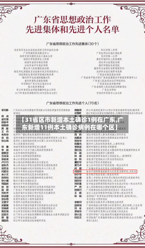 【31省区市新增本土确诊1例在广东,广东新增11例本土确诊病例在哪个区】-第3张图片