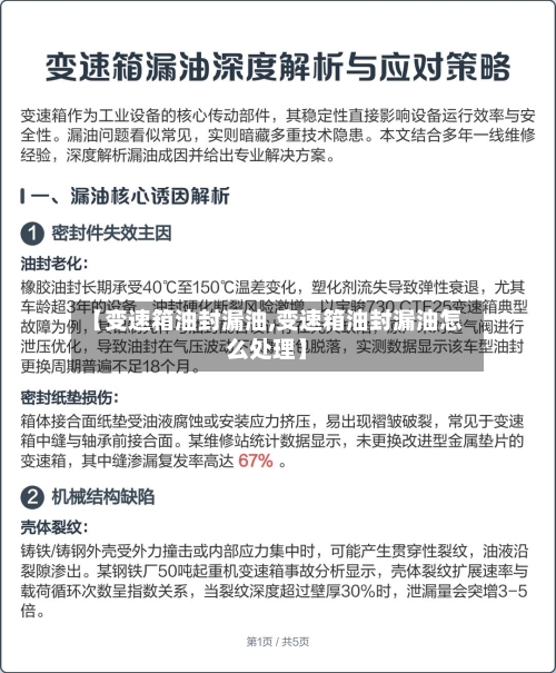 【变速箱油封漏油,变速箱油封漏油怎么处理】-第2张图片