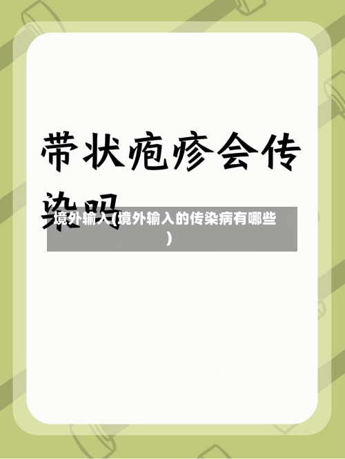 境外输入(境外输入的传染病有哪些)