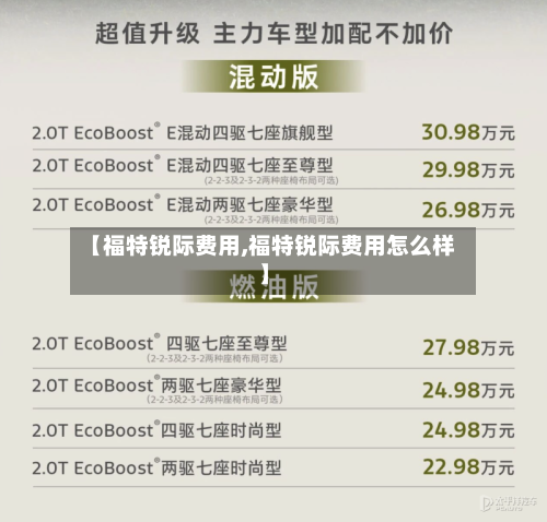 【福特锐际费用,福特锐际费用怎么样】