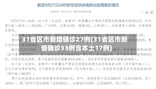 31省区市新增确诊27例(31省区市新增确诊33例含本土17例)-第3张图片
